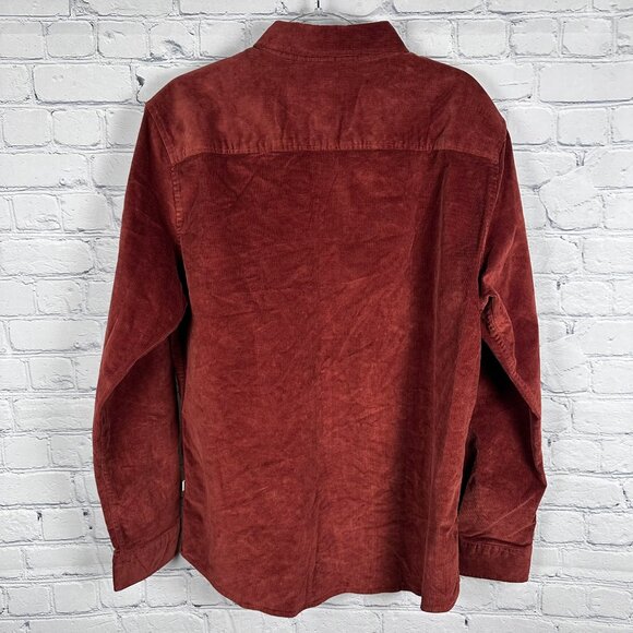 NWOT‎ Men's Julian & Mark Corduroy Stretch Button Up L/S Shirt Size L,  Rust Red - Picture 6 of 10